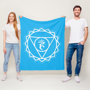 Throat Chakra   Vishuddha   Blue Meditation Fleece Blanket