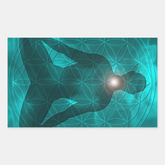 Throat Chakra Vishuddha Rectangular Sticker (Front)