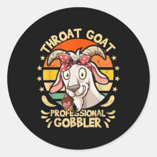 Throat Goat Retro Inappropriate Adult Humour Funny Classic Round Sticker