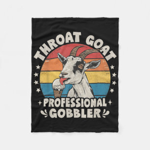 Throat Goat Retro Inappropriate Adult Humour Funny Fleece Blanket