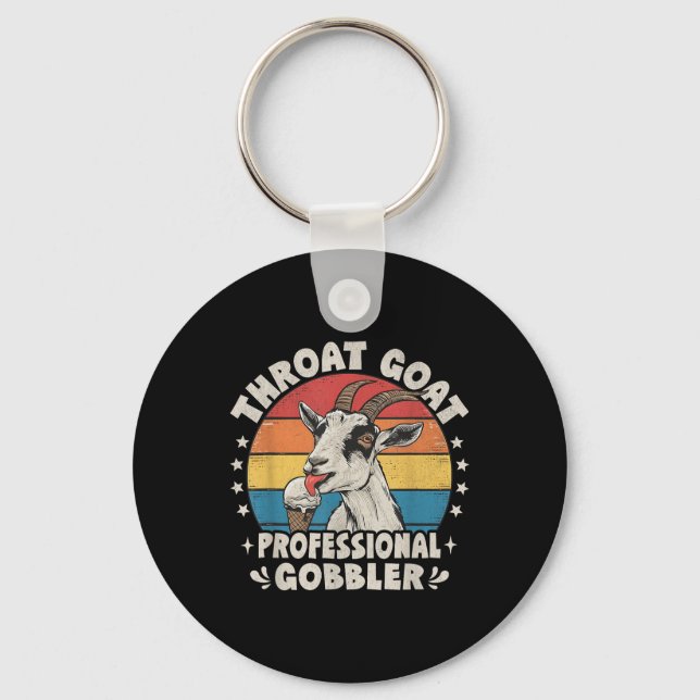 Throat Goat Retro Inappropriate Adult Humour Funny Key Ring (Front)
