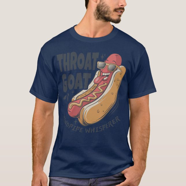 Throat Goat Windepipe Whisperer Funny Hotdog Adult T-Shirt (Front)
