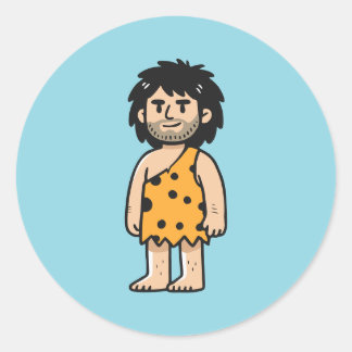 Throk Cave man Classic Round Sticker