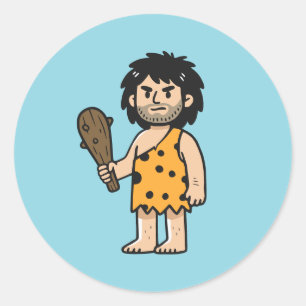 Throk Cave man Classic Round Sticker