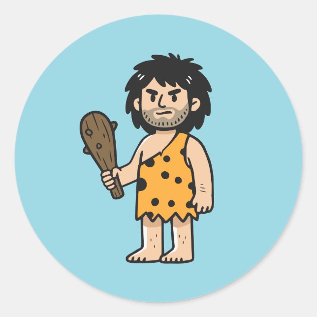 Throk Cave man Classic Round Sticker (Front)
