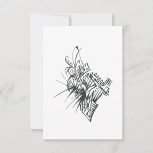 Throne Black White Abstract Tribal Tattoo Art Thank You Card
