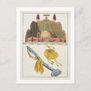 Throne of a Chinese Emperor, Yo-yo sceptre and cap Postcard