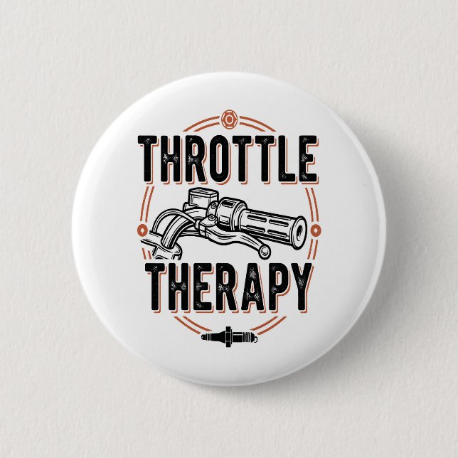 Throttle Therapy Motorcycle Grip 6 Cm Round Badge (Front)