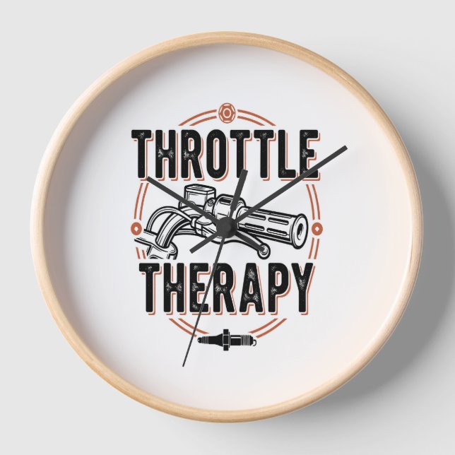 Throttle Therapy Motorcycle Grip Clock (Front)