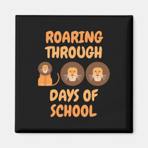 Through 100 Days Of School Lions Teacher Kids Boys Magnet