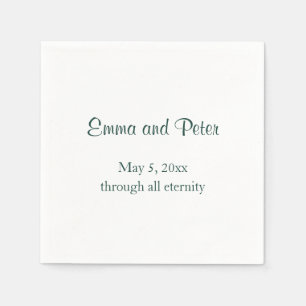 "Through All Eternity" Forest Text Names and Date Napkin