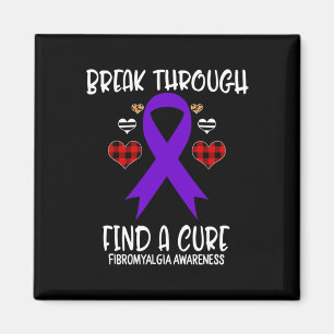 Through Find A Cure Fibromyalgia Awareness Ribbon  Magnet