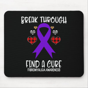 Through Find A Cure Fibromyalgia Awareness Ribbon Mouse Pad