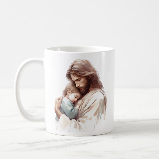 Through Jesus, strength is found Luxury Coffee Mug (Left)