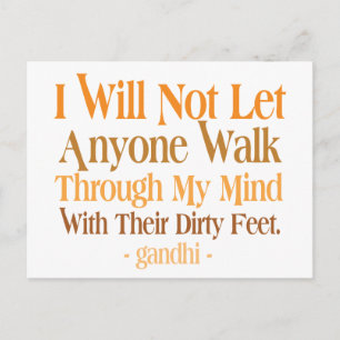 Through My Mind Quote Gandhi Postcard