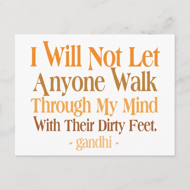 Through My Mind Quote Gandhi Postcard (Front)