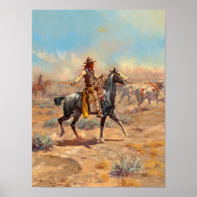 Through the Alkali, 1904 by Charles Marion Russell Poster (Front)