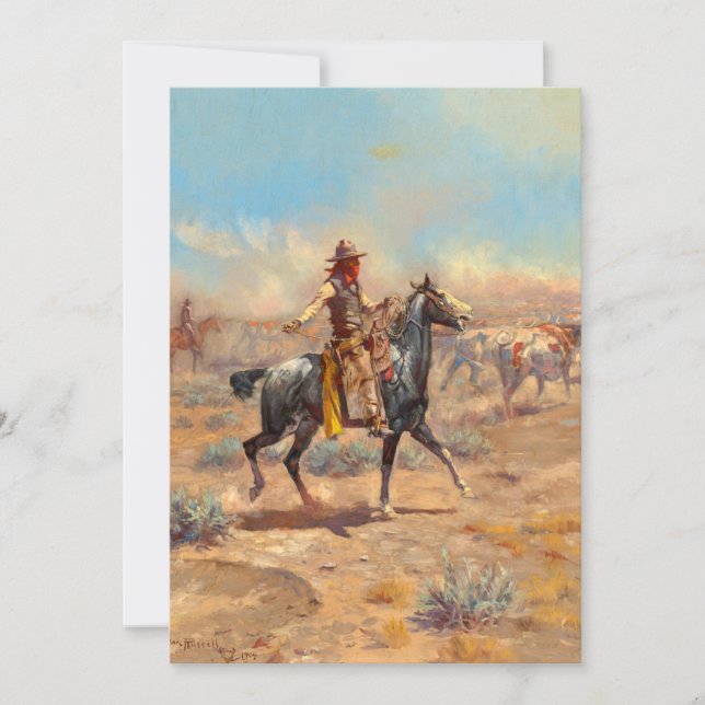 Through the Alkali by Charles Marion Russell Invitation (Front)