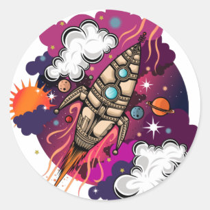 Through The Galaxy Classic Round Sticker
