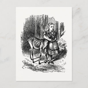 Through the Looking Glass - Alice and the Fawn Postcard