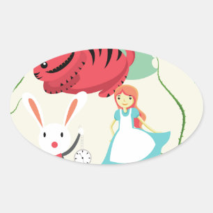 Through The Looking Glass Oval Sticker