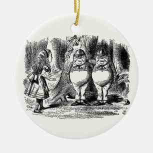 Through the Looking Glass, Tweedledum & Tweedledee Ceramic Ornament