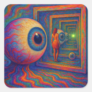 “Through the Prism of Sight” Square Sticker