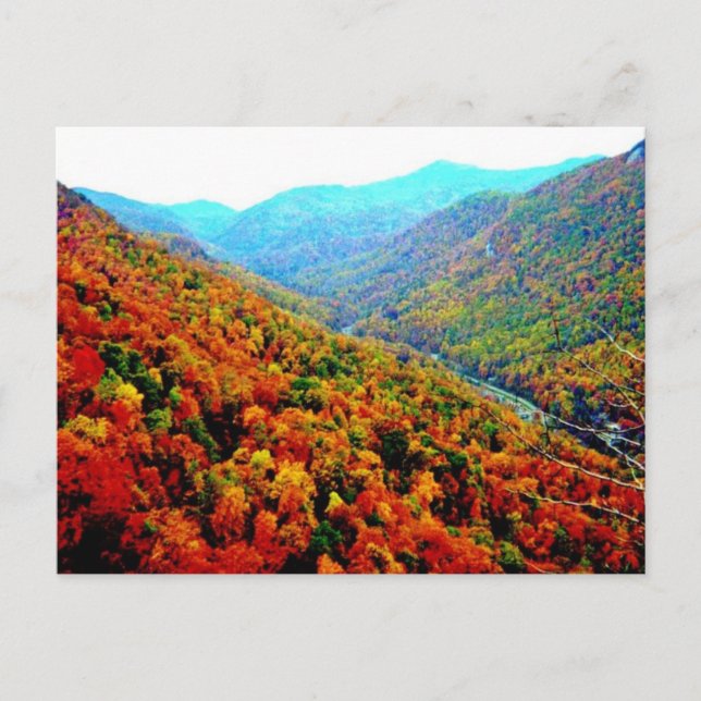 Through The Smokey Mountain Range Postcard (Front)
