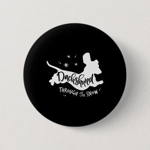 Through The Snow Dachshund Christmas Wiener Dog Xm 6 Cm Round Badge