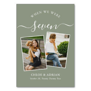 Through the Years Couple Photo Wedding Modern Tabl Table Number