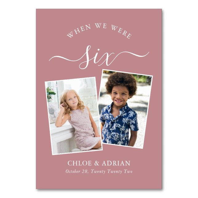 Through the Years Couple Photo Wedding Modern Tabl Table Number (Front)