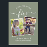 Through the Years Couple Photo Wedding Modern Tabl Table Number<br><div class="desc">Reminisce and have some fun with your wedding reception table numbers - These elegant simple table numbers give you the option to include a photograph of the the bride and groom at the same age as the table number, the bride and grooms name/s and the date of their wedding. The...</div>