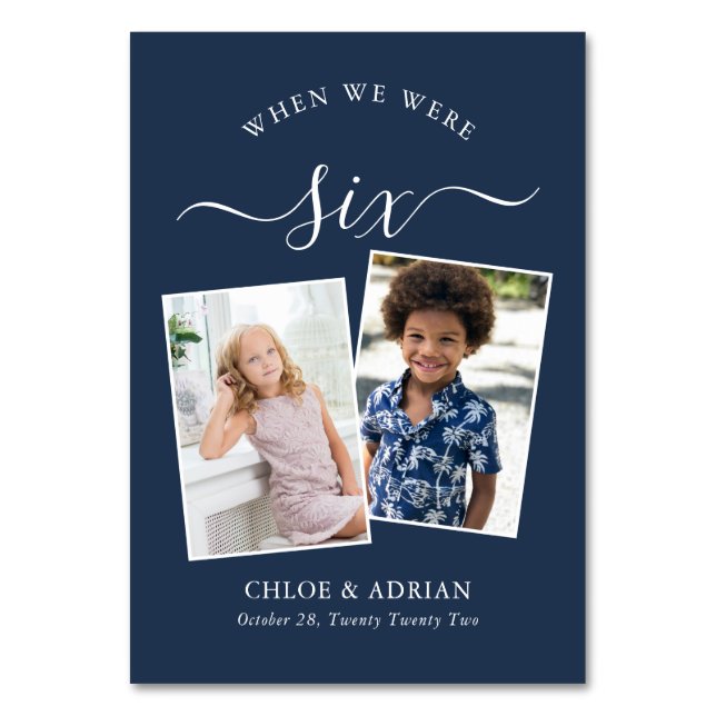 Through the Years Couple Photo Wedding Modern Tabl Table Number (Front)