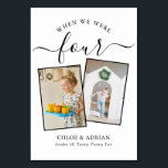 Through the Years Couple Photo Wedding Modern Tabl Table Number<br><div class="desc">Reminisce and have some fun with your wedding reception table numbers - These elegant simple table numbers give you the option to include a photograph of the the bride and groom at the same age as the table number, the bride and grooms name/s and the date of their wedding. The...</div>