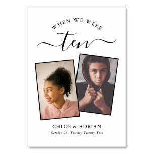 Through the Years Couple Photo Wedding Modern Tabl Table Number
