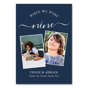 Through the Years Couple Photo Wedding Modern Table Number