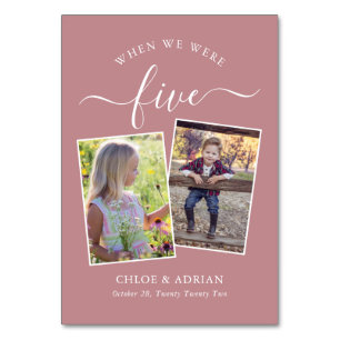 Through the Years Couple Photo Wedding Modern Table Number