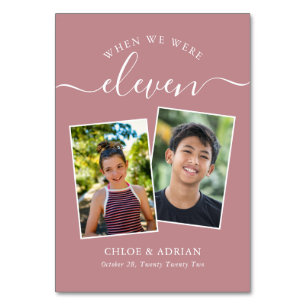 Through the Years Couple Photo Wedding Modern Table Number