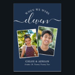 Through the Years Couple Photo Wedding Modern Table Number<br><div class="desc">Reminisce and have some fun with your wedding reception table numbers - These elegant simple table numbers give you the option to include a photograph of the the bride and groom at the same age as the table number, the bride and grooms name/s and the date of their wedding. The...</div>