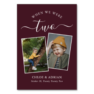 Through the Years Couple Photo Wedding Modern Table Number