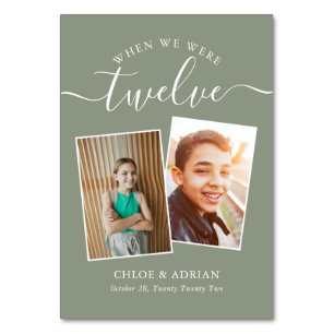 Through the Years Couple Photo Wedding Modern Table Number