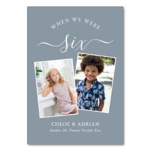Through the Years Couple Photo Wedding Modern Table Number