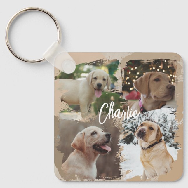 Through the Years Pet Photo Collage Key Ring (Front)