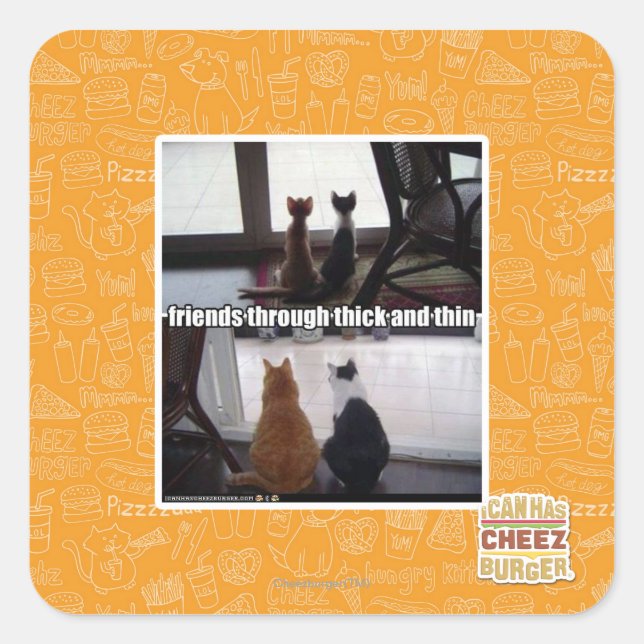 Through thick and thin square sticker (Front)