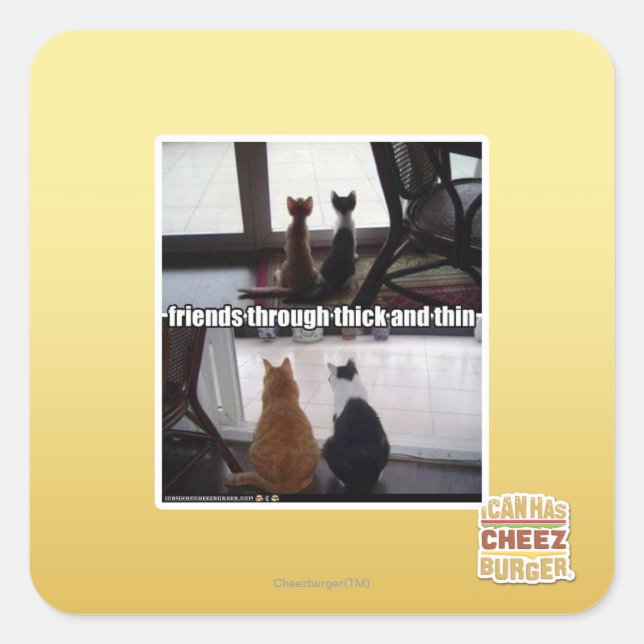 Through thick and thin square sticker (Front)