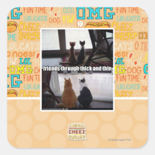 Through thick and thin square sticker