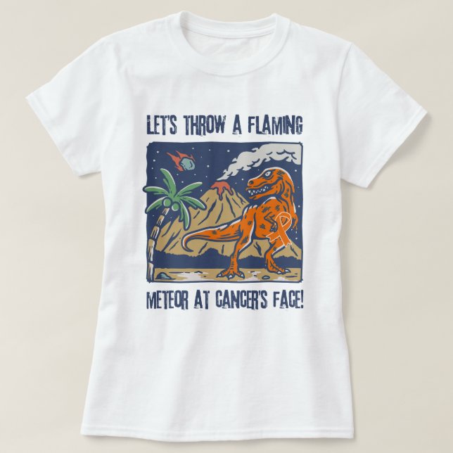 Throw A Flaming Meteor At Leukaemia Awareness Funn T-Shirt (Design Front)