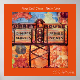 Throw Back Austin Alamo Draught house print