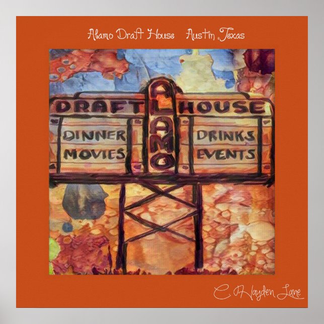 Throw Back Austin Alamo Draught   house print (Front)