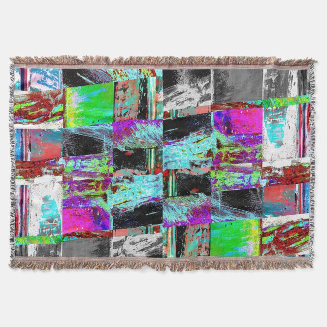 Throw Blanket – Abstract Grid (Front)